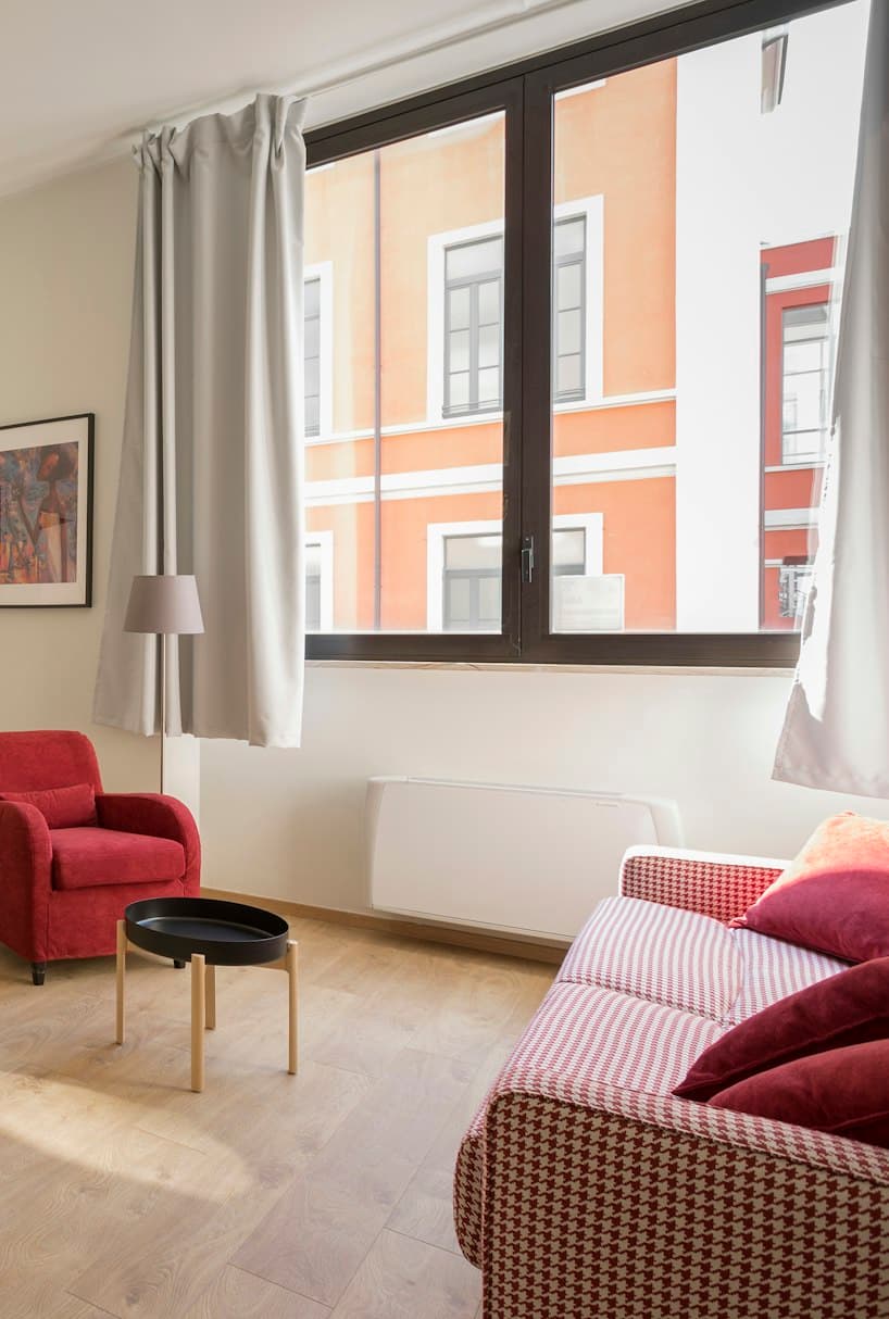 Open-plan apartment with dining and living area